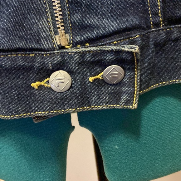 Fila Jean Jacket w/Colorful Back Zip & Button Front 2 Pockets Pristine LG - Picture 6 of 16
